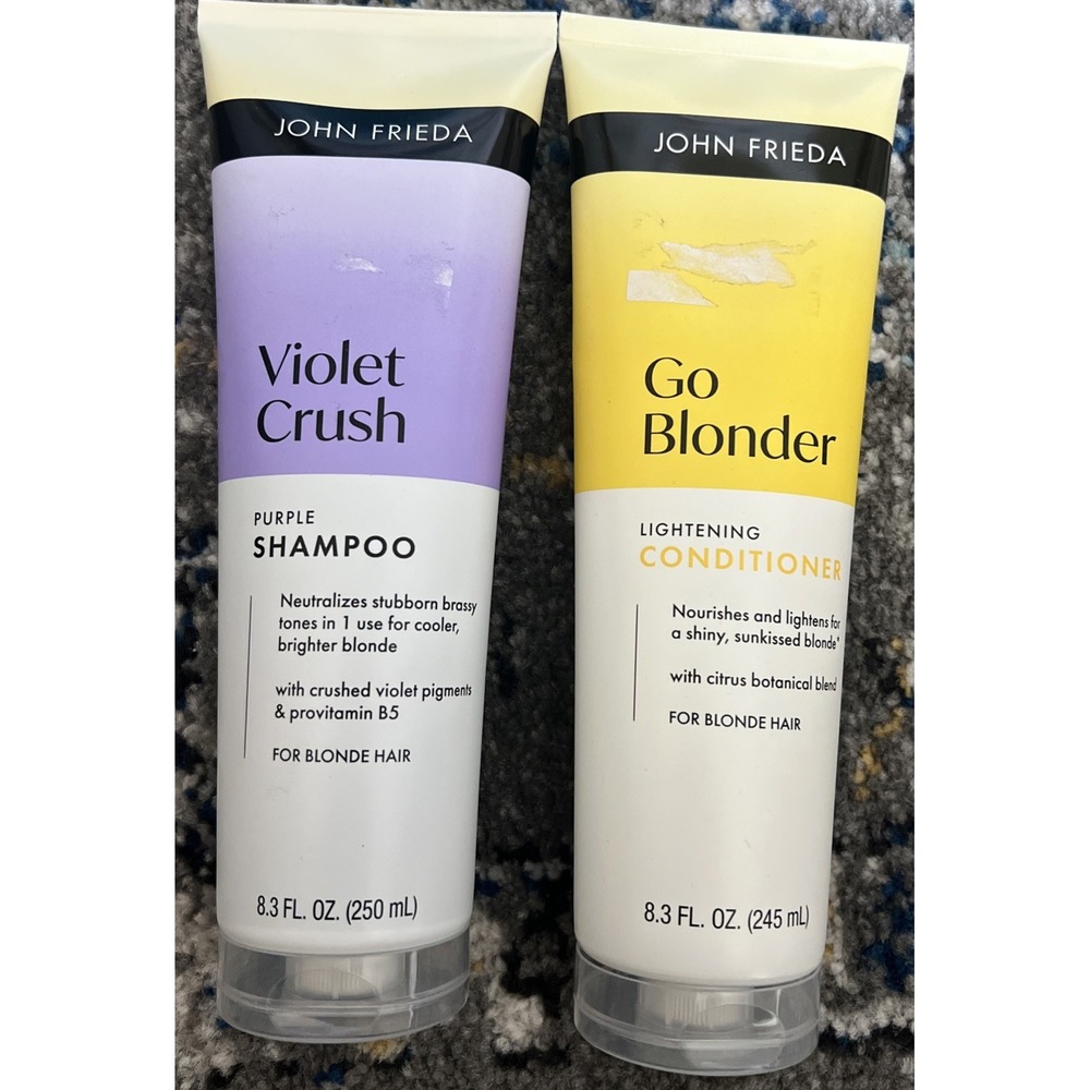 John Frieda Violet Crush Shampoo and Go Blonder Conditioner Set NEW